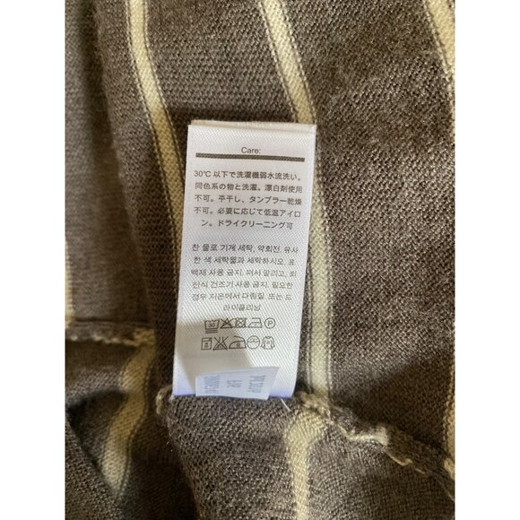 Smartwool Striped Gray and Cream Merino Wool Long Sleeved Sweater M - Picture 6 of 6